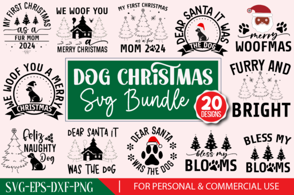 Christmas Dog SVG Bundle for Graphics and Crafts