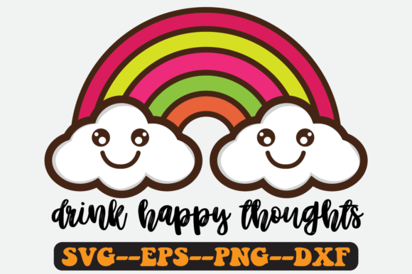 Drink Happy Thoughts Quote Retro Svg Review
