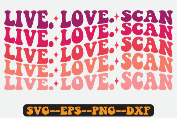 Live Love Scan Quote Retro Svg Design for Crafts and Graphics