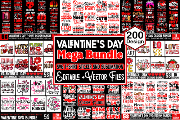 Valentine’s Day Mega Bundle: A Graphic Design Asset for Crafts and Marketing